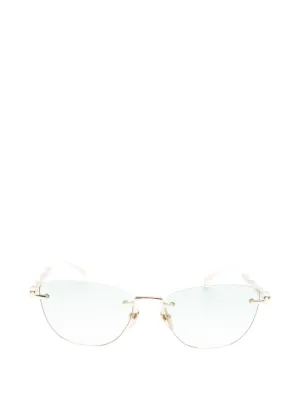 Gucci Eyewear half-rim geometric-frame Sunglasses | Gold | FARFETCH