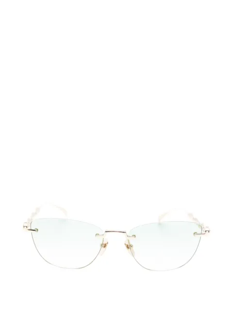 Gucci Eyewear Bamboo rimless cat-eye frame sunglasses