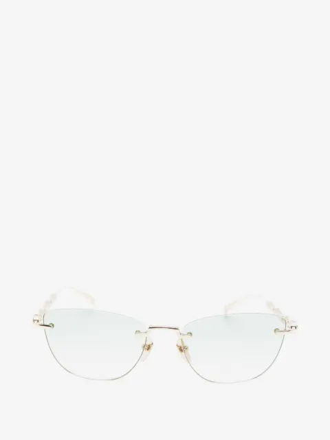 Gucci Eyewear Bamboo rimless cat-eye frame sunglasses