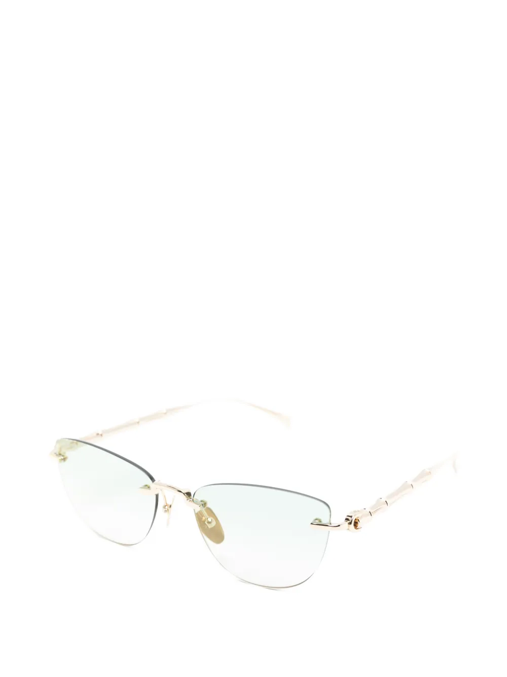 Gucci Eyewear Bamboo zonnebril met randloos cat-eye montuur Goud