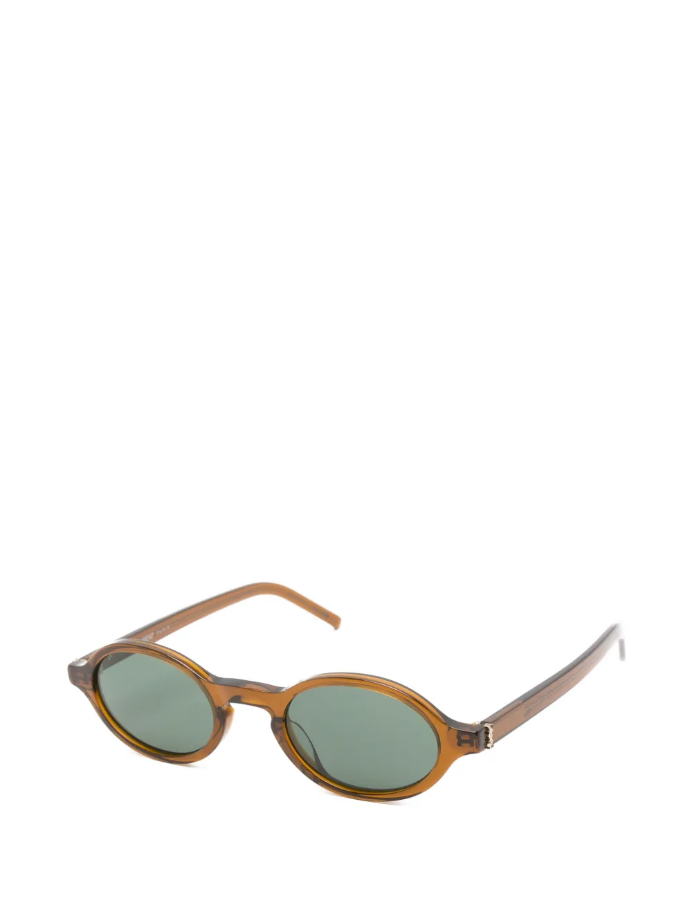 Saint Laurent Eyewear Zonnebril met rond montuur Bruin