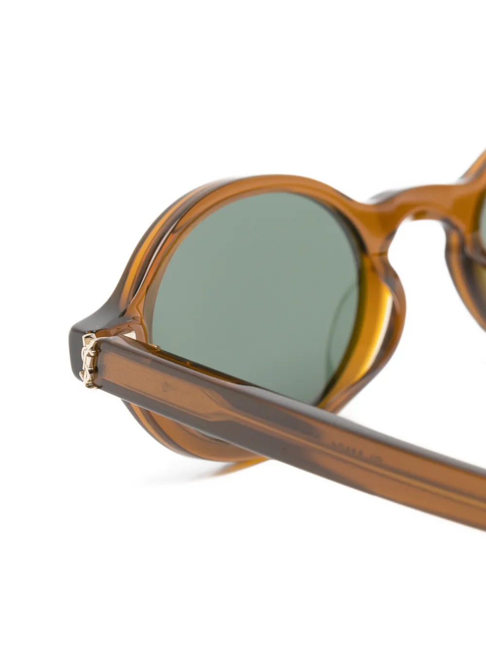 Saint Laurent Eyewear Zonnebril met rond montuur Bruin