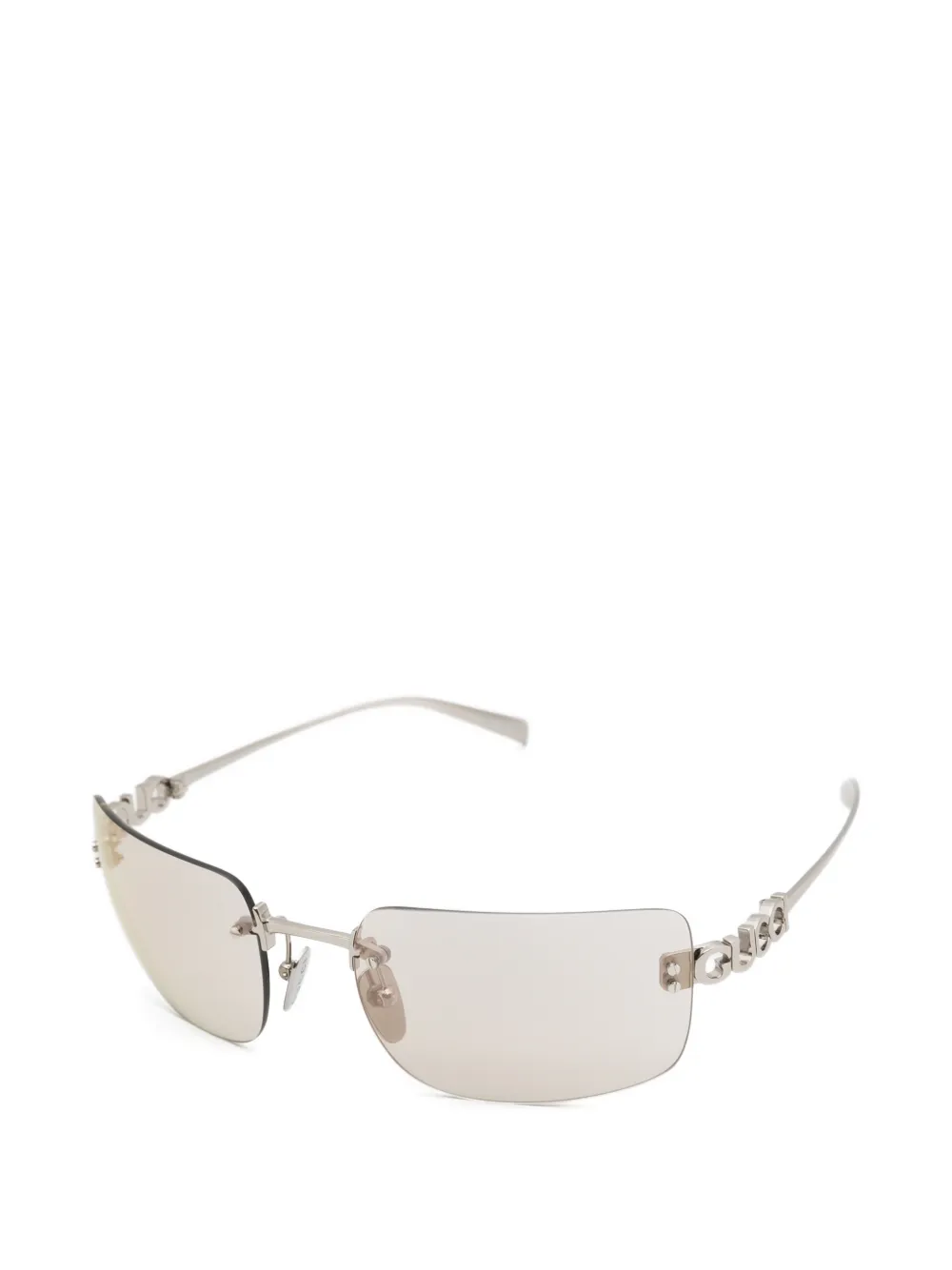 Gucci Eyewear Zonnebril met rechthoekig montuur en logo-plakkaat Zilver