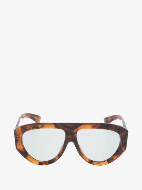 Gucci Eyewear monogram-embossed oversized-frame sunglasses