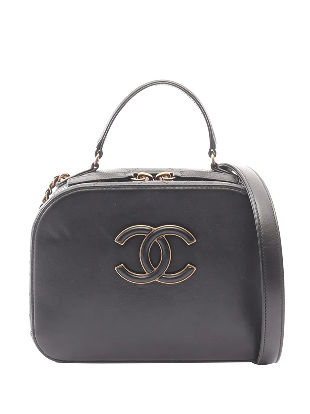 CHANEL Pre-Owned 2016-2017 CC Calfskin Paris-Rome Coco Curve Top Handle crossbody bag - Nero