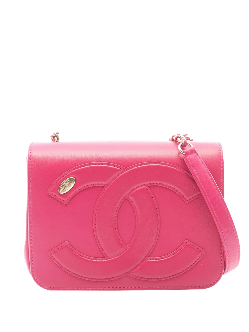 CHANEL Pre-Owned 2019 Lambskin CC Mania Flap crossbody bag - Pink