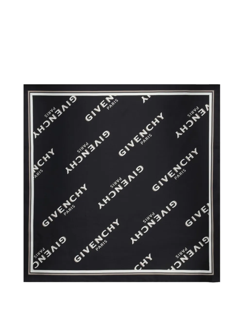 Givenchy small Shadow logo-print silk scarf - Nero