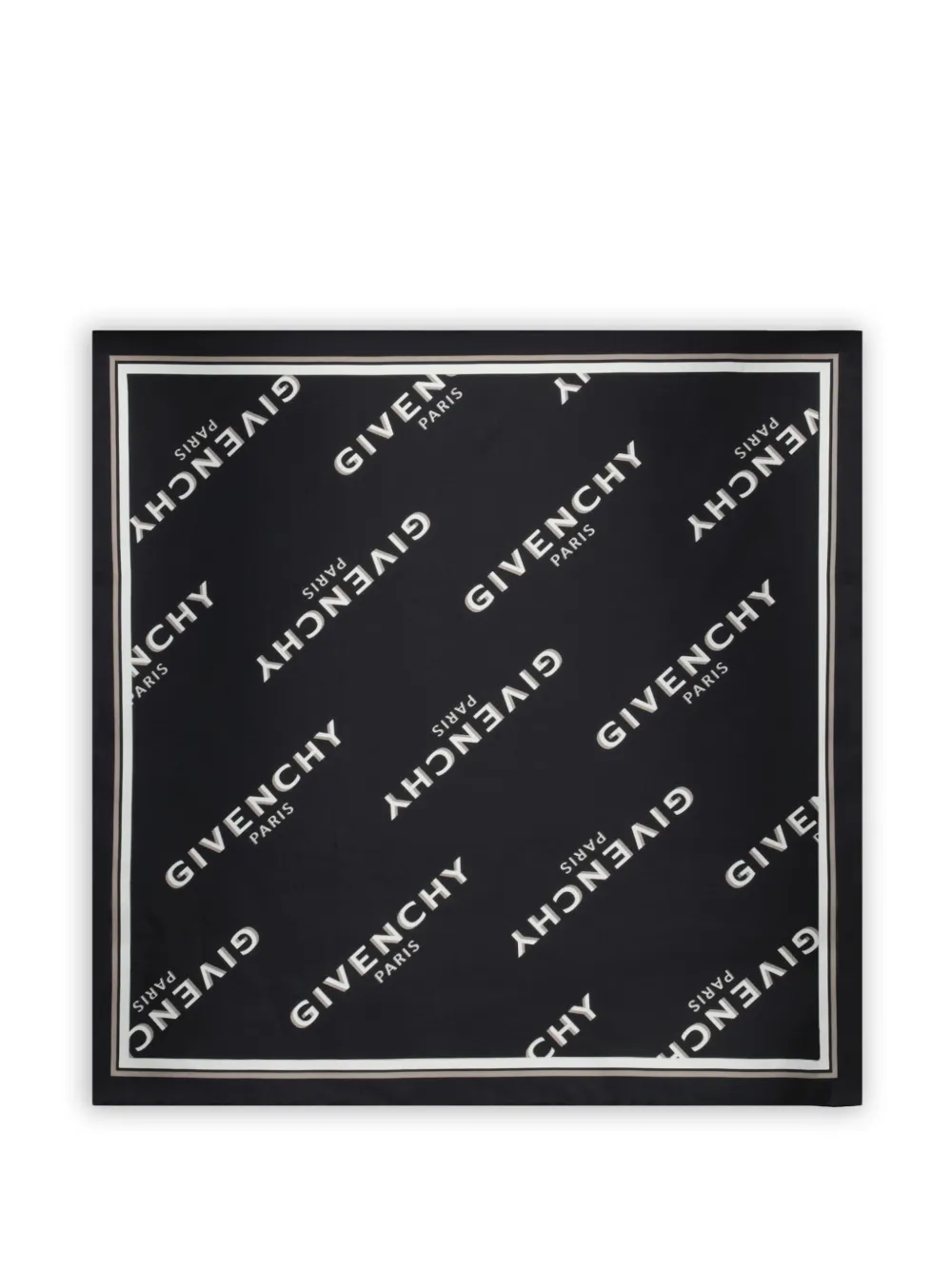Givenchy small Shadow logo-print silk scarf - Nero