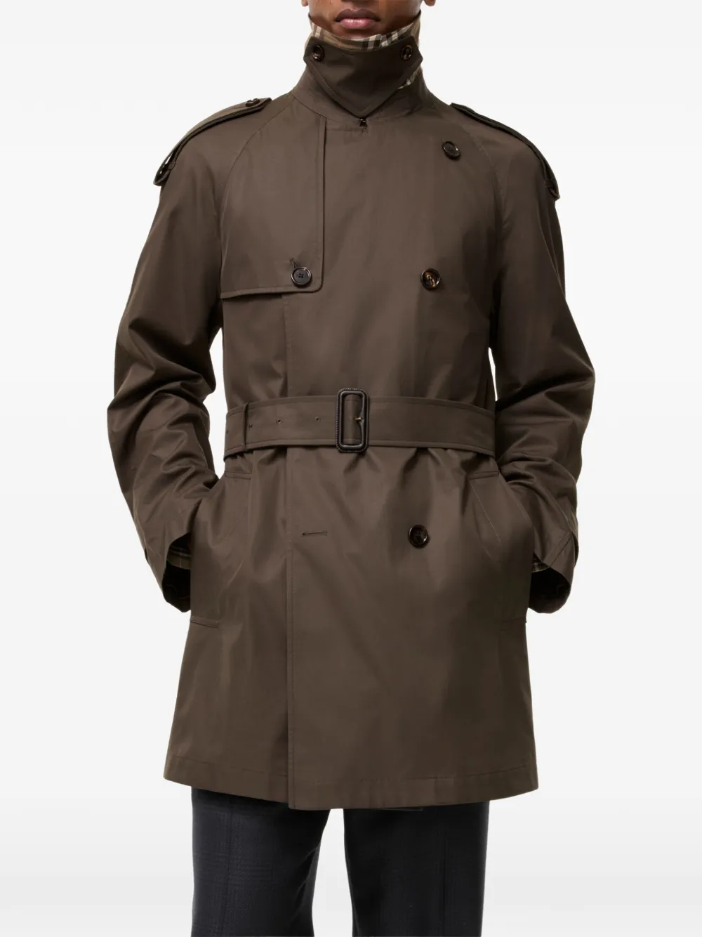 Burberry Leadenham trenchcoat met dubbele rij knopen Bruin