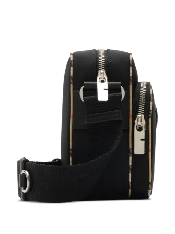 Burberry チェックトリム ショルダーバッグ | ブラック | FARFETCH JP