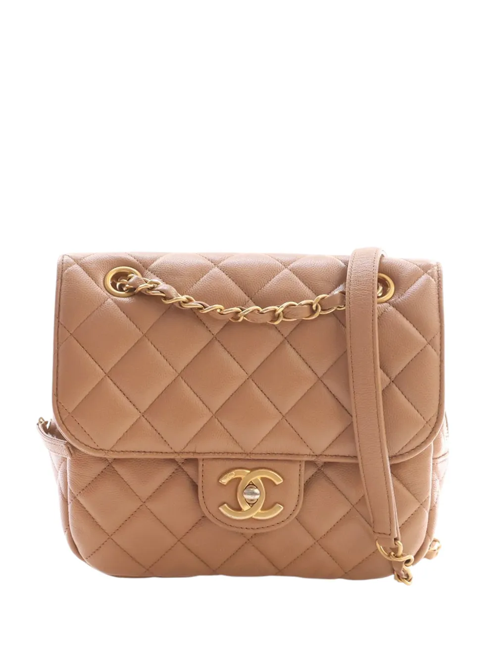 CHANEL Pre-Owned 2021-2026 CC Quilted Caviar crossbody bag - Brown