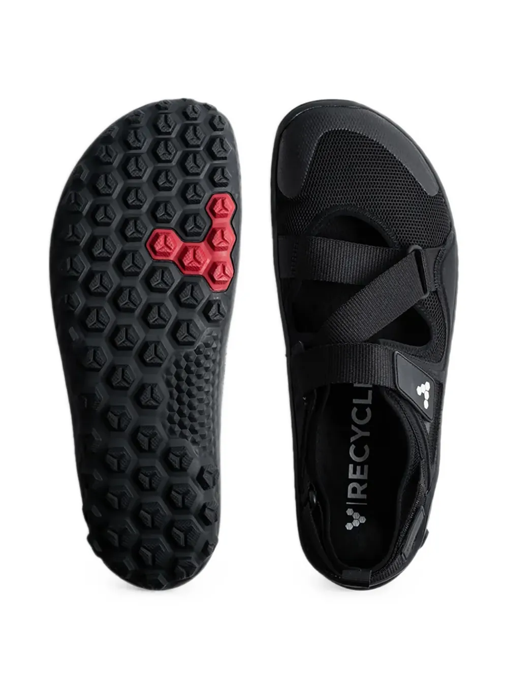Vivobarefoot touch-strap mesh slip-on Zwart