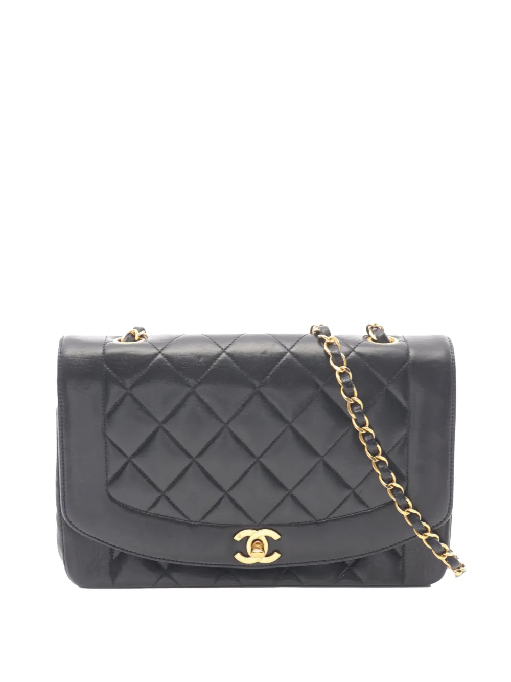 CHANEL Pre-Owned 1991-1994 Medium Lambskin Diana Flap crossbody bag - Black