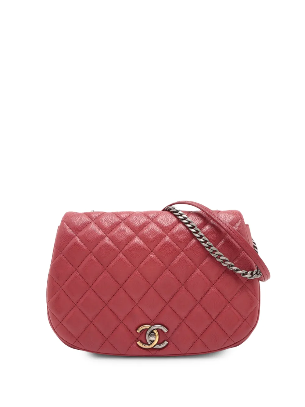 CHANEL Pre-Owned 2016-2017 Medium Quilted Caviar Casual Pocket Flap crossbody bag - Rosso