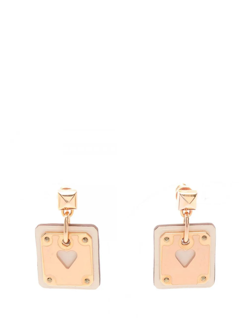 Hermès Pre-Owned 2022 Gold Plated Swift As De Coeur Push Back Earrings costume earrings - Oro
