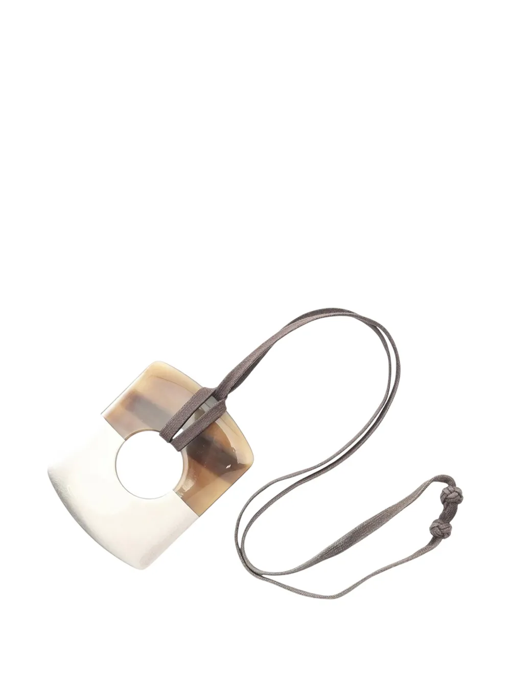 Hermès Pre-Owned 2000-2026 Buffalo Horn Dalva Pendant Necklace costume necklace - Marrone