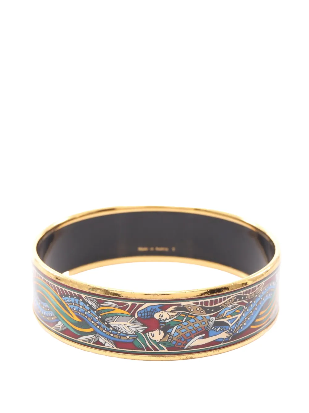 Hermès Pre-Owned 2000-2020 Wide Mermaids Enamel Bangle 62 costume bracelet - Rosso
