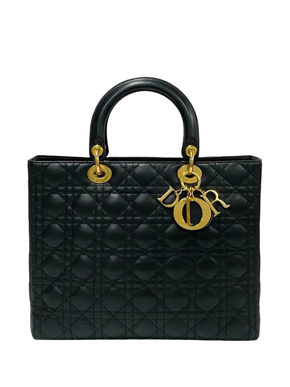 Christian Dior Pre-Owned 1999 Large Lambskin Cannage Lady Dior satchel - Schwarz