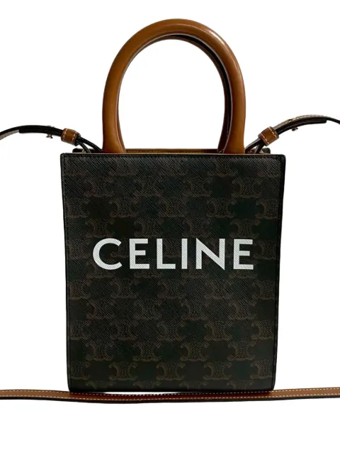 Celine Pre-Owned 2021 Mini Triomphe Coated Canvas Vertical Cabas satchel