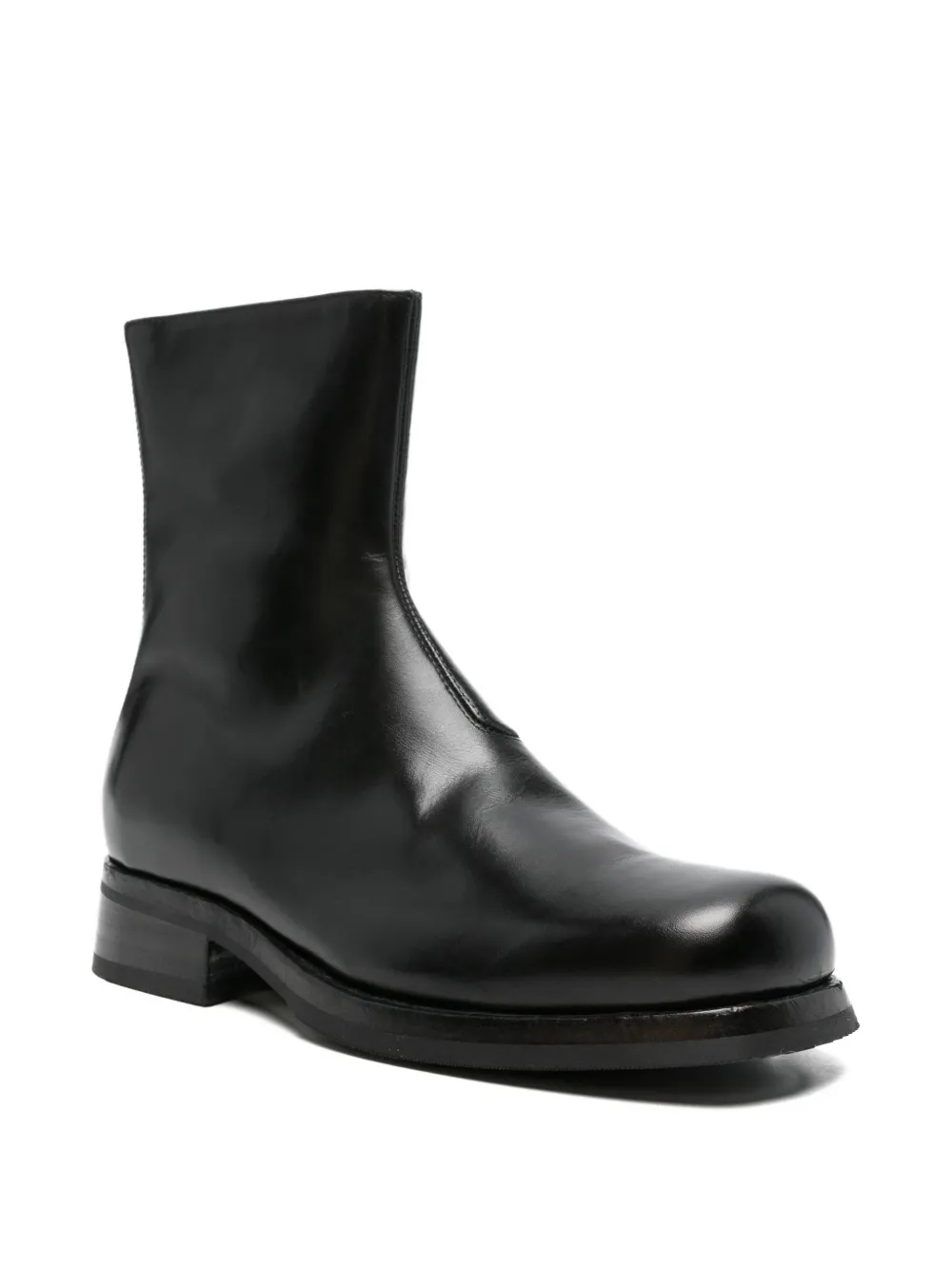 ERALDO side-zip leather boots Zwart