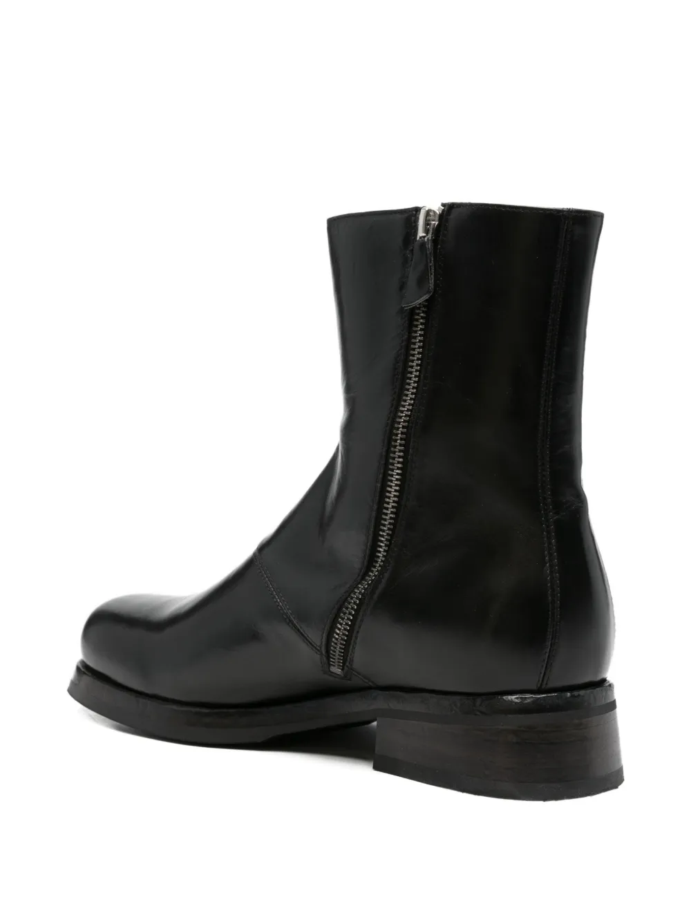 ERALDO side-zip leather boots Zwart