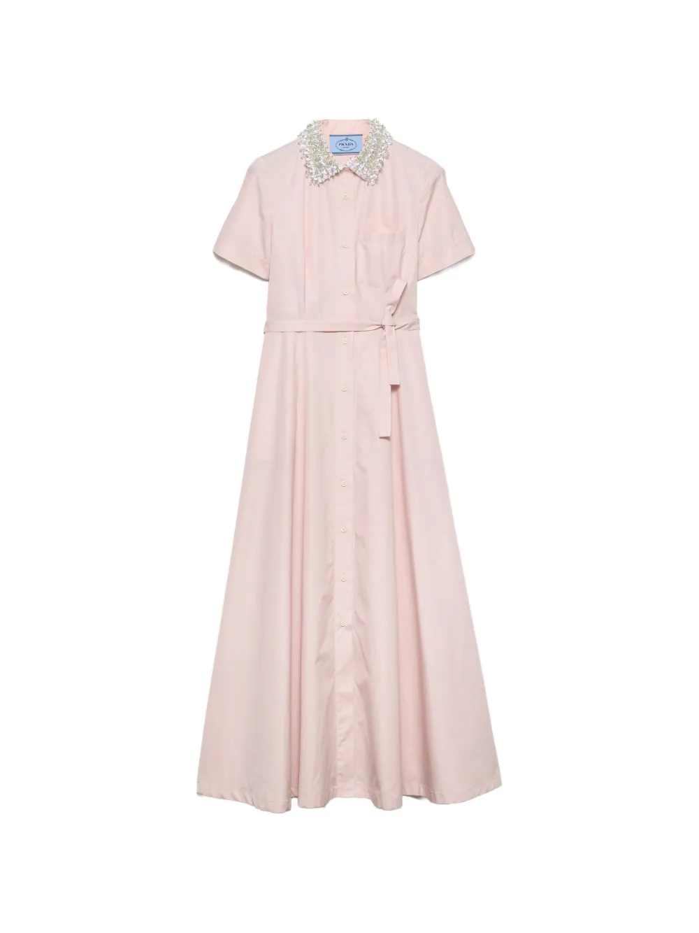 Prada embroidered poplin shirt dress - Rosa