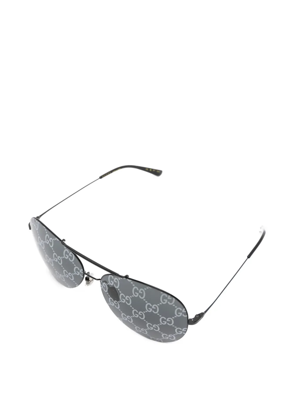 Gucci Eyewear Zonnebril met piloten montuur en monogramprint Zwart