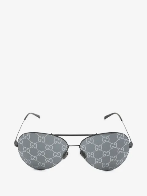 Gucci Eyewear monogram-print pilot-frame sunglasses