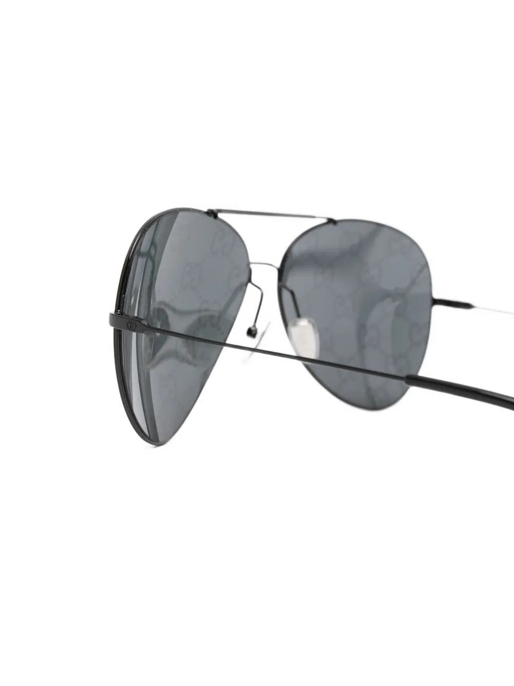 Gucci Eyewear Zonnebril met piloten montuur en monogramprint Zwart