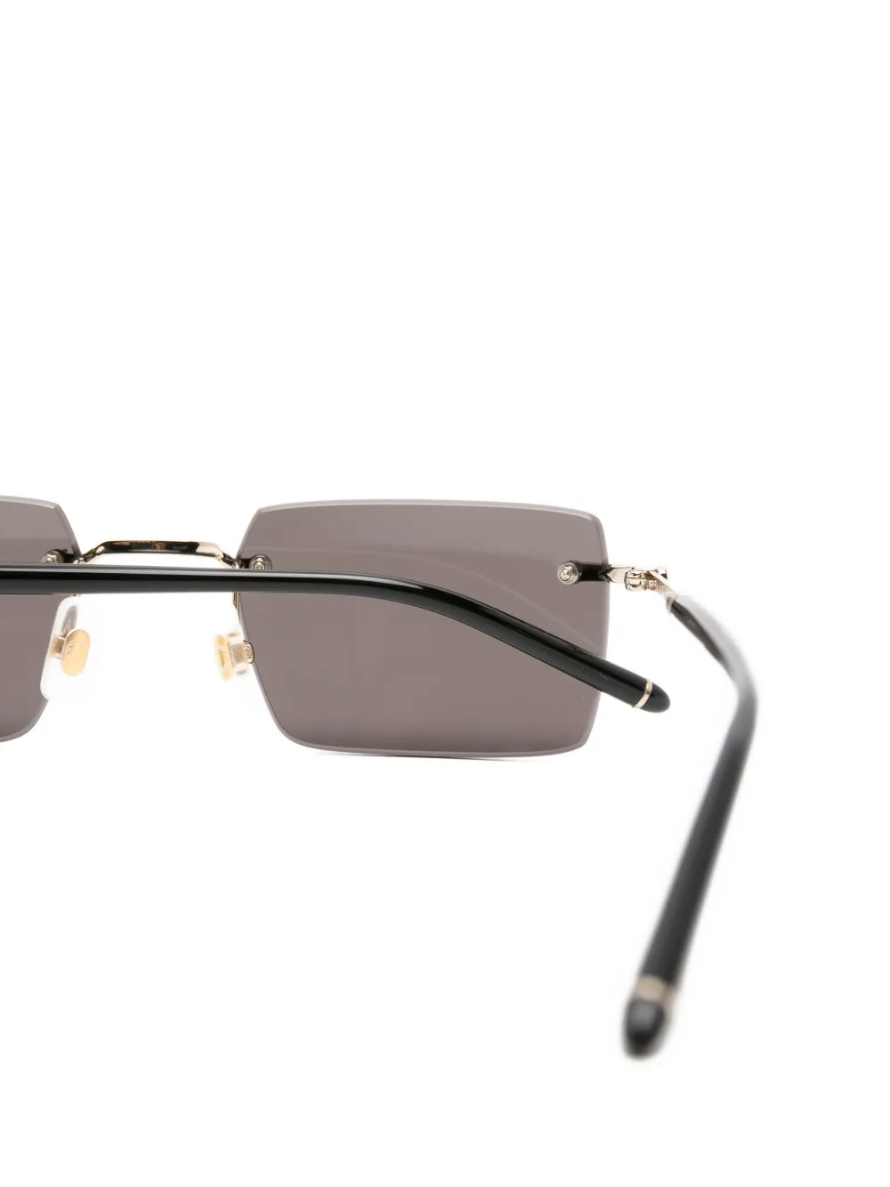  Montblanc Gafas De Sol Con Diseño Rectangular - Dorado 