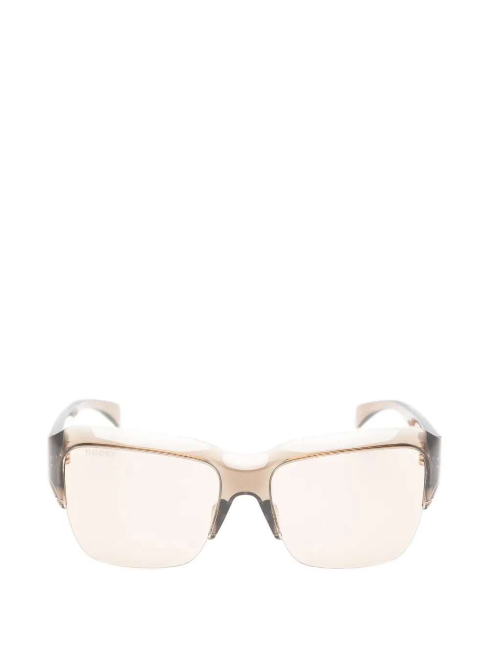 Gucci Eyewear logo-plaque square-frame sunglasses - Toni neutri