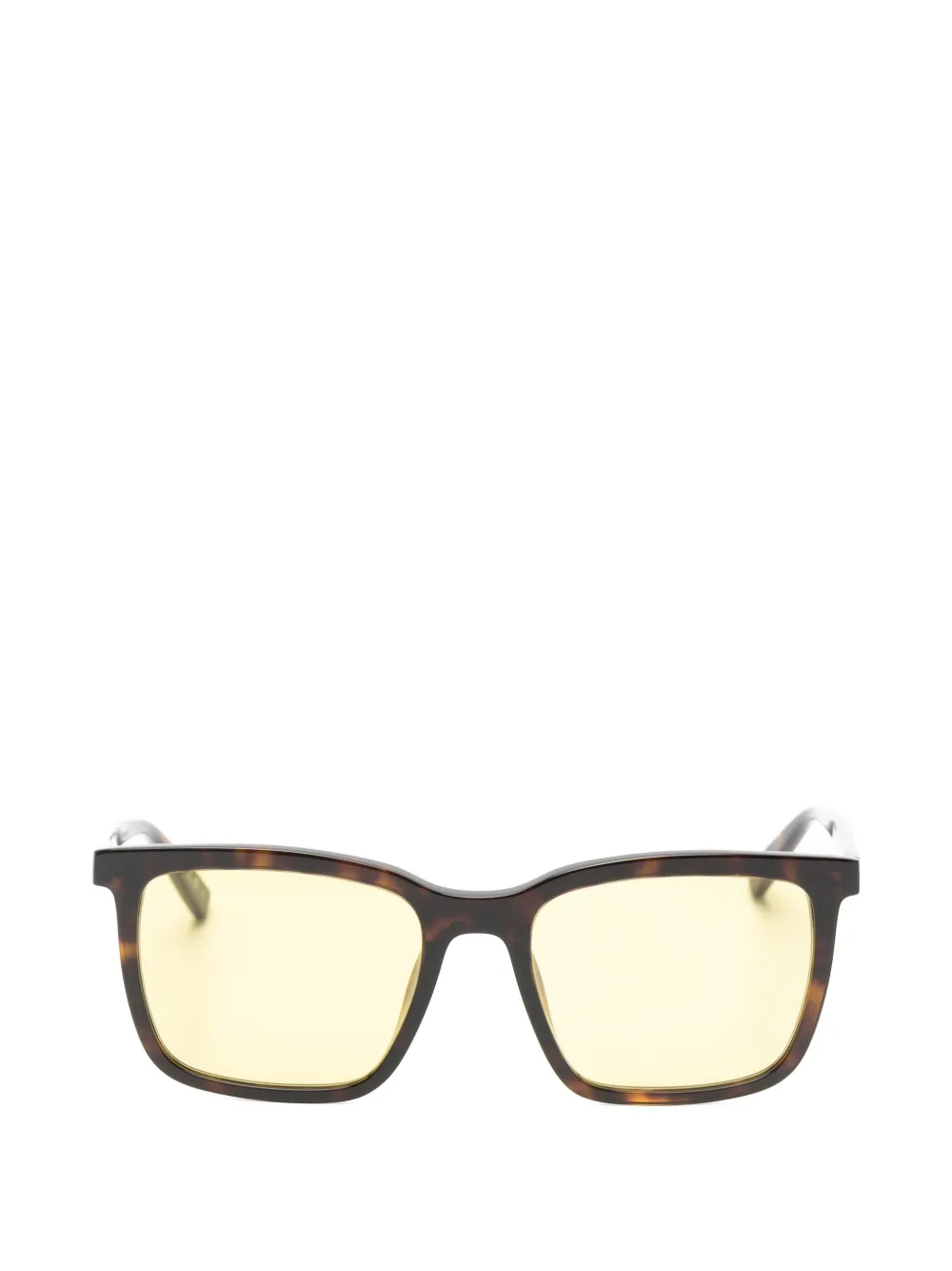 Saint Laurent Tortoiseshell-effect Square-frame Sunglasses In Brown