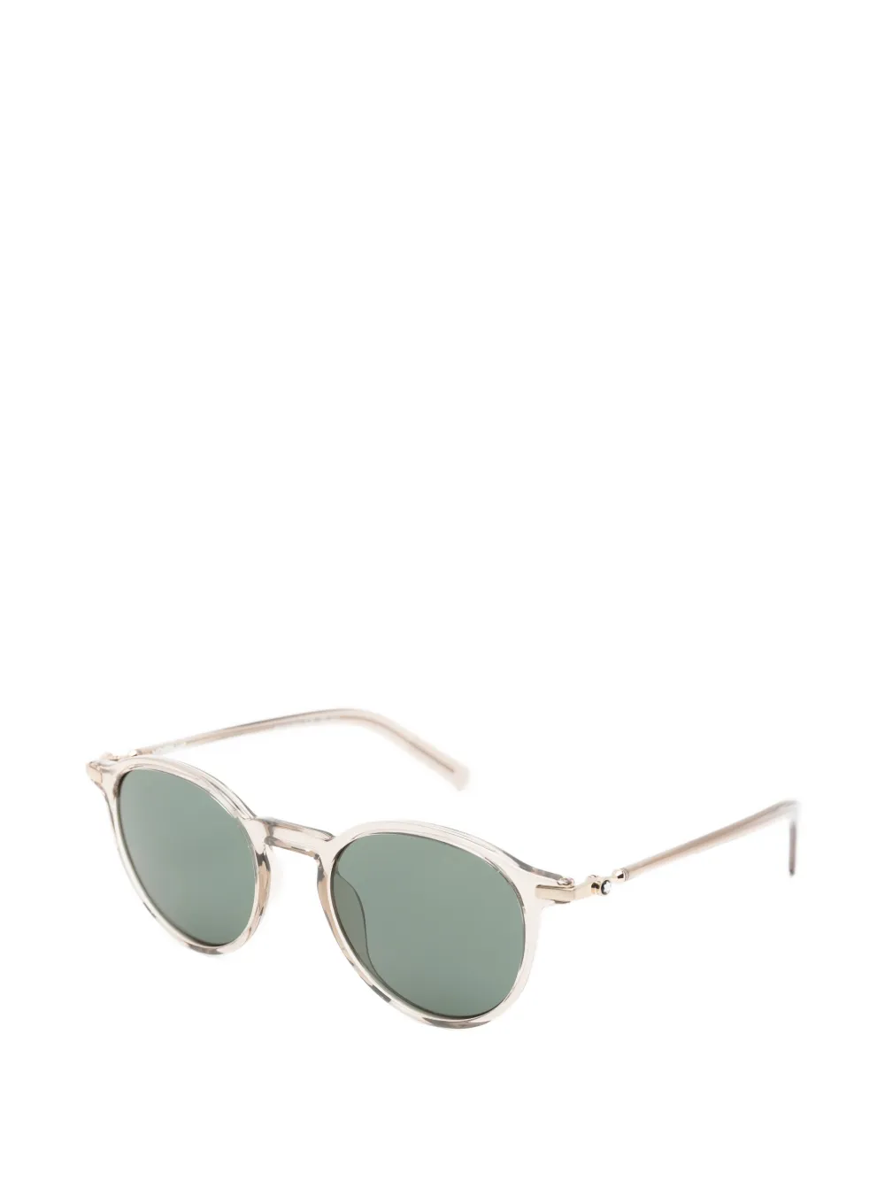 Montblanc Zonnebril met rond montuur en logodetail Beige