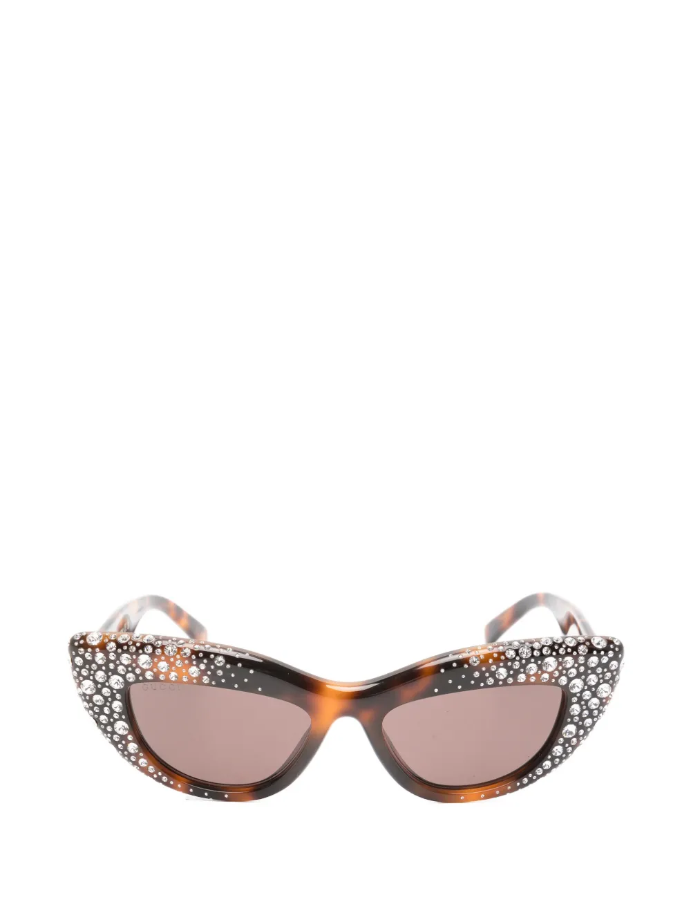 Gucci Eyewear crystal-embellished Double G sunglasses - Marrone