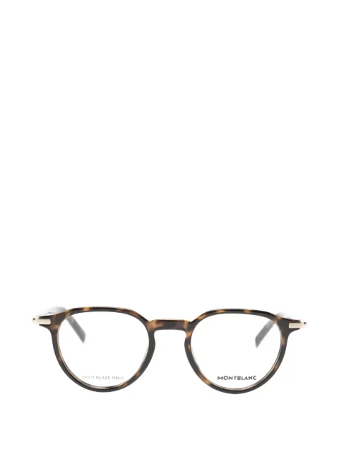 Montblanc tortoiseshell-effect round-frame glasses