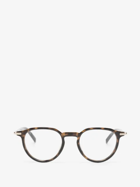 Montblanc tortoiseshell-effect round-frame glasses
