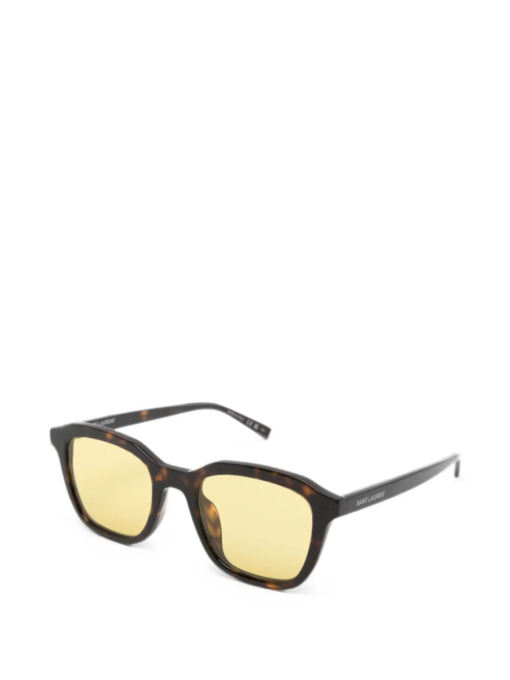 Saint Laurent Eyewear Zonnebril met vierkant montuur Bruin
