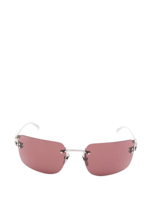 Gucci Eyewear スクエアフレーム サングラス | ピンク | FARFETCH JP