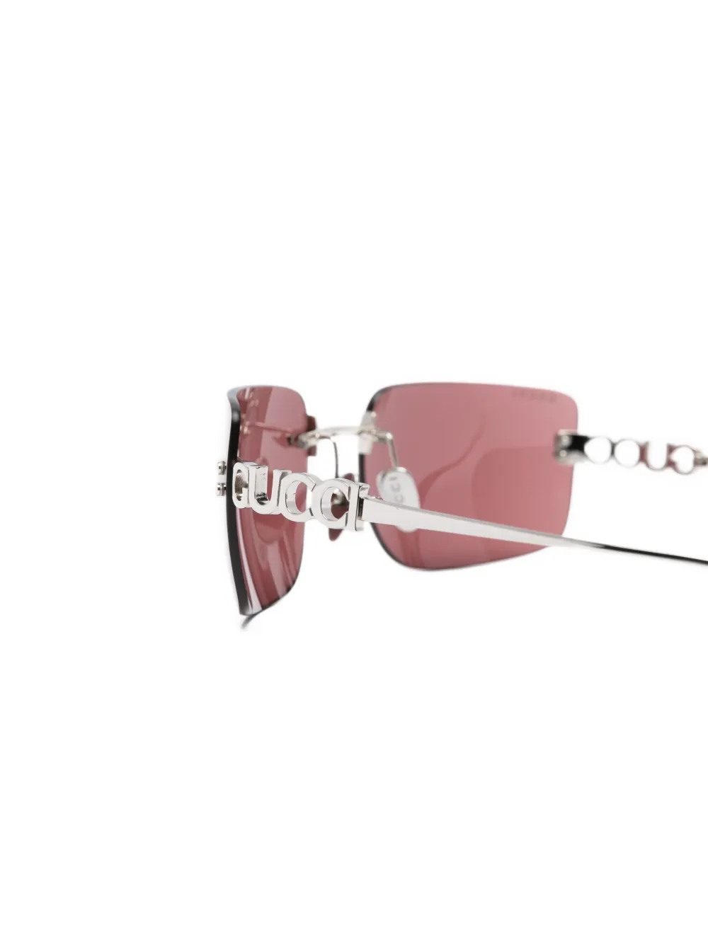 Gucci Eyewear Zonnebril met rechthoekig montuur Roze