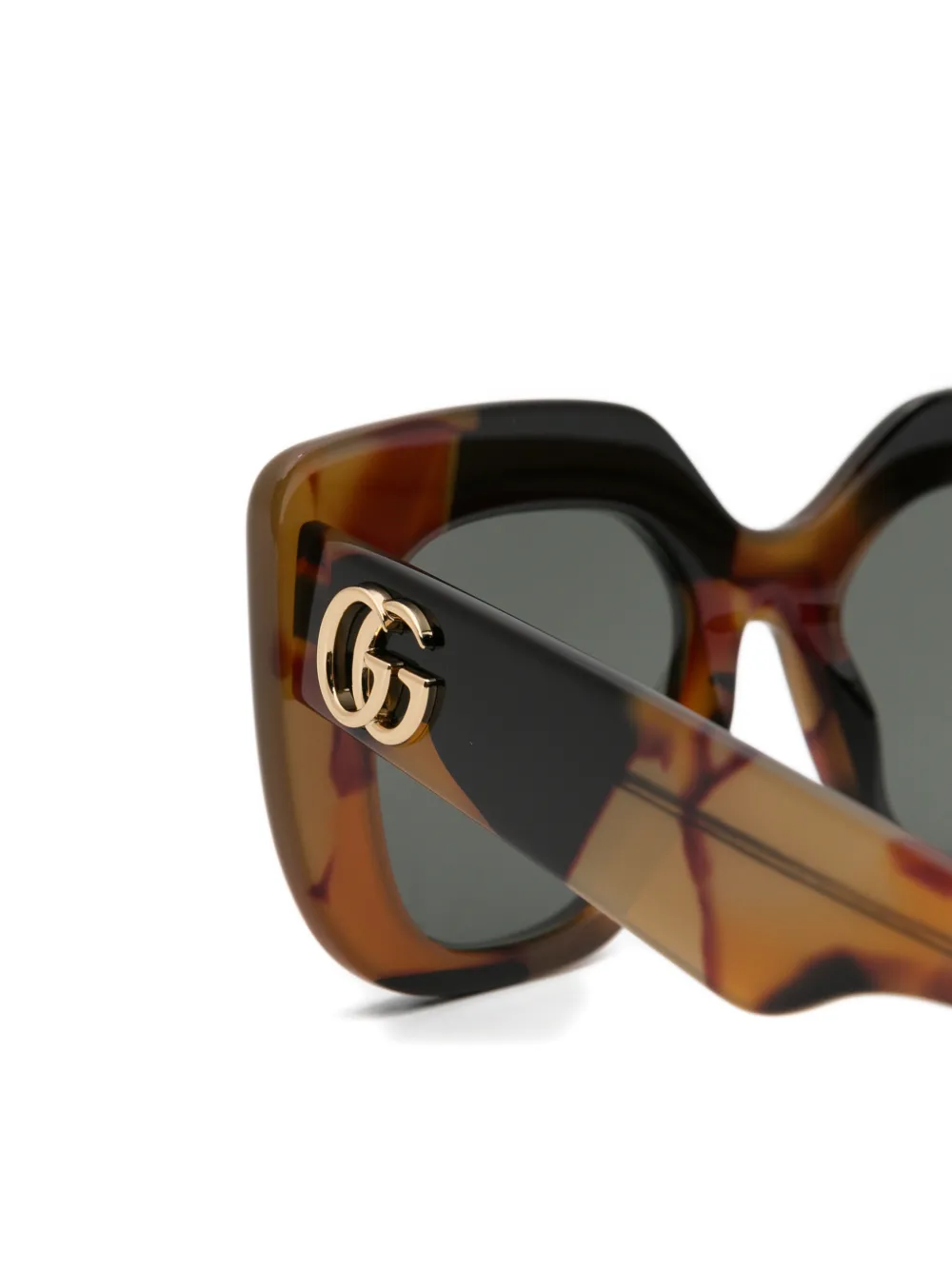 Gucci Eyewear Oversized zonnebril met schildpadschild-effect Bruin
