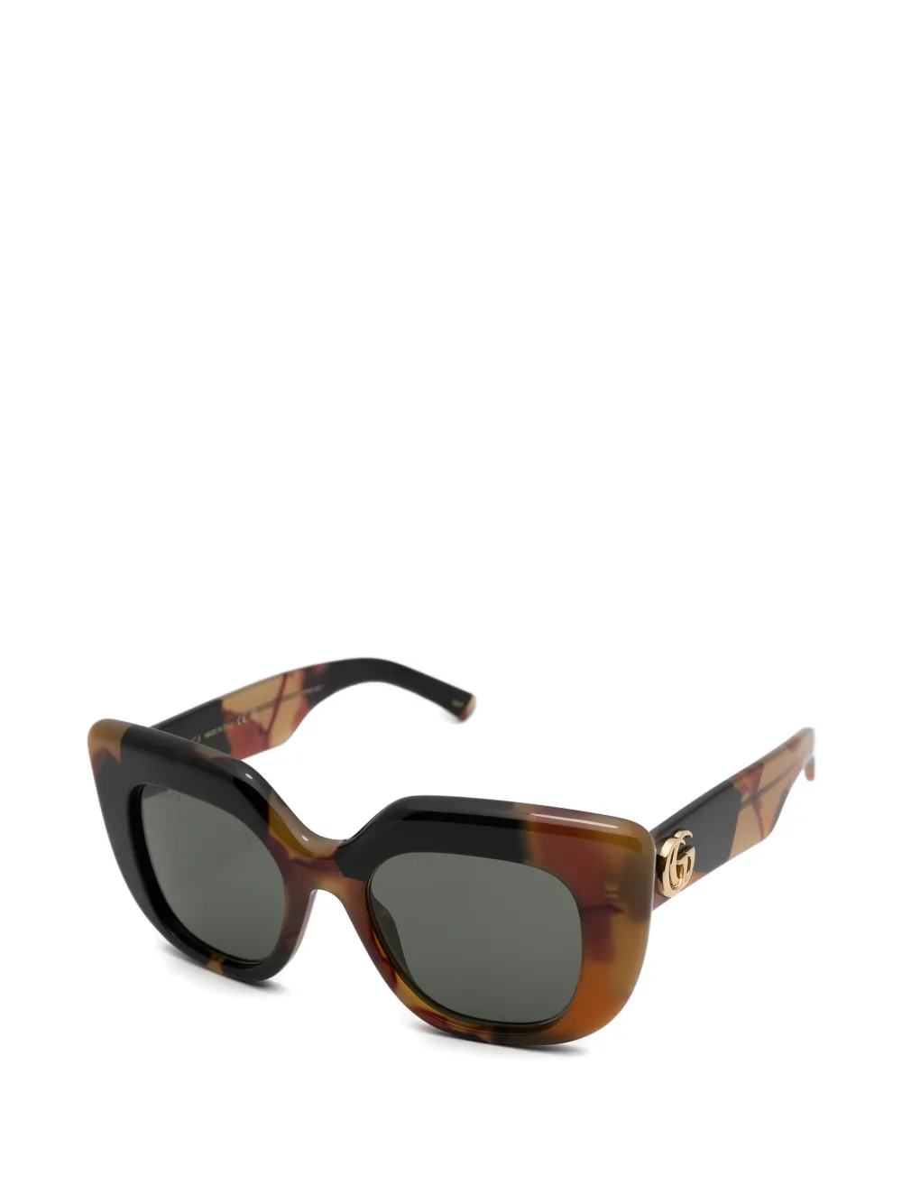 Gucci Eyewear Oversized zonnebril met schildpadschild-effect Bruin