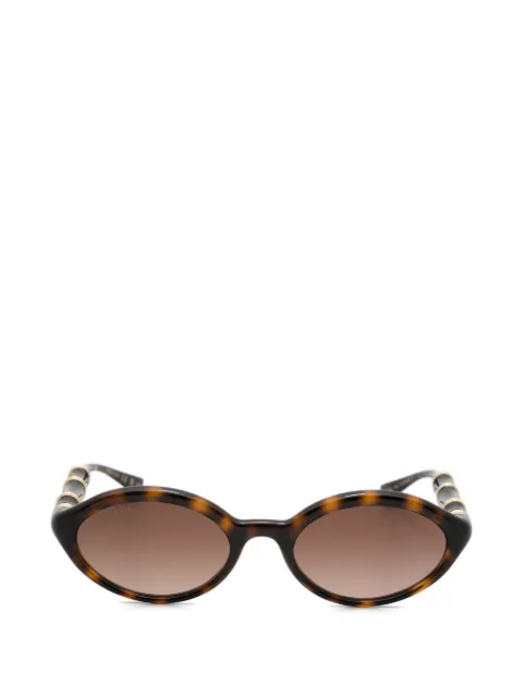 Gucci Eyewear Bamboo-effect oval-frame sunglasses