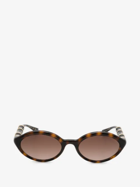 Gucci Eyewear Bamboo-effect oval-frame sunglasses
