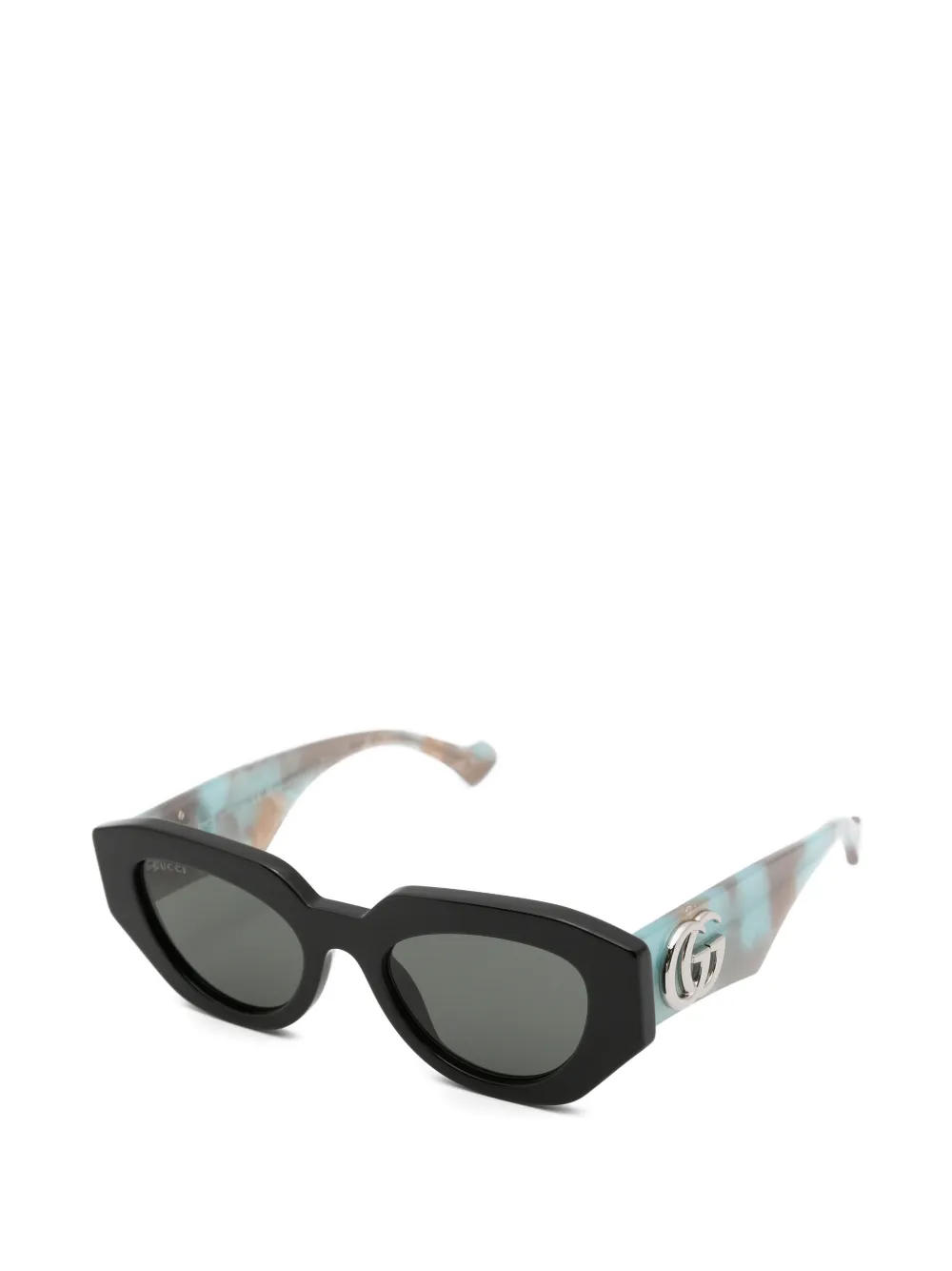 Gucci Eyewear Zonnebril met geometrisch montuur Zwart