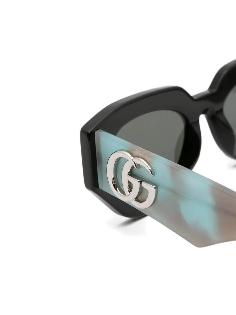 Gucci Eyewear Zonnebril met geometrisch montuur Zwart