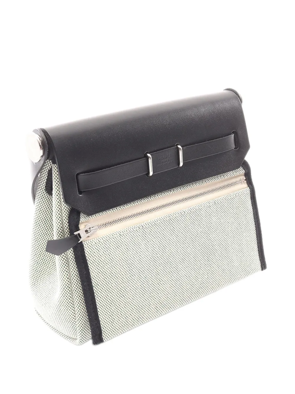  Hermès Pre-owned Borsa A Tracolla Military Herbag 20 In Tela Toile E Pelle Vache Hunter 2025 - Verde 