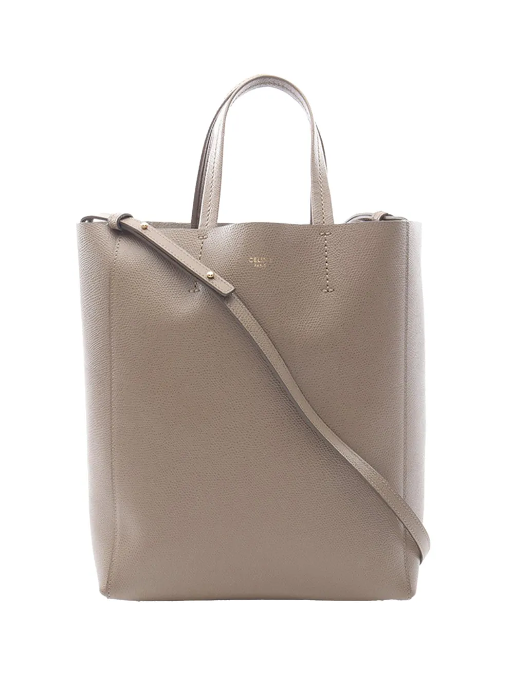 Celine Pre-Owned 2010-2026 Small Grained Calfskin Vertical Cabas satchel - Marrone
