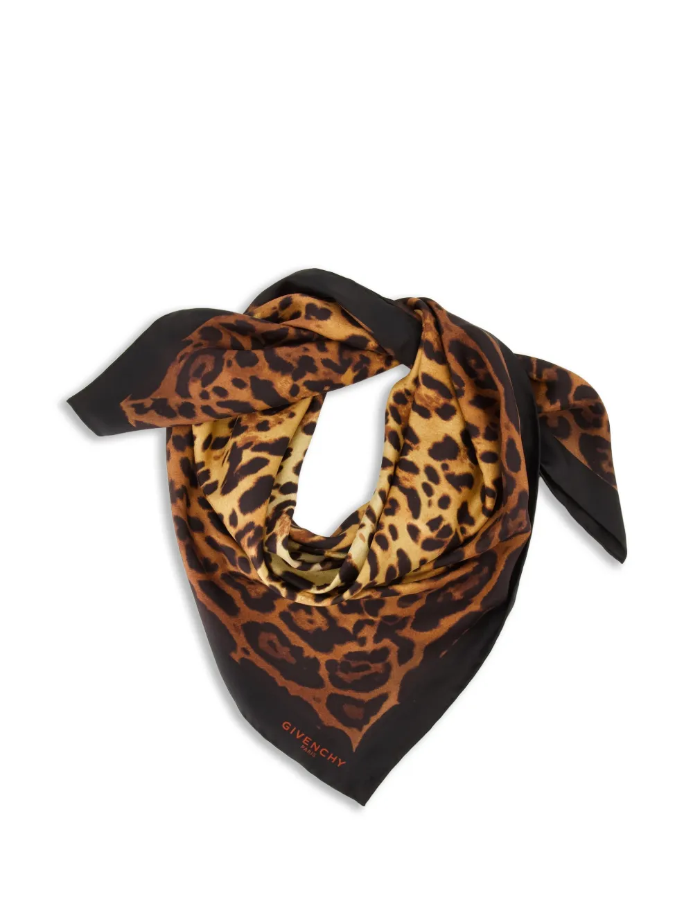  Givenchy Fular De Seda Con Estampado De Leopardo - Marrón 