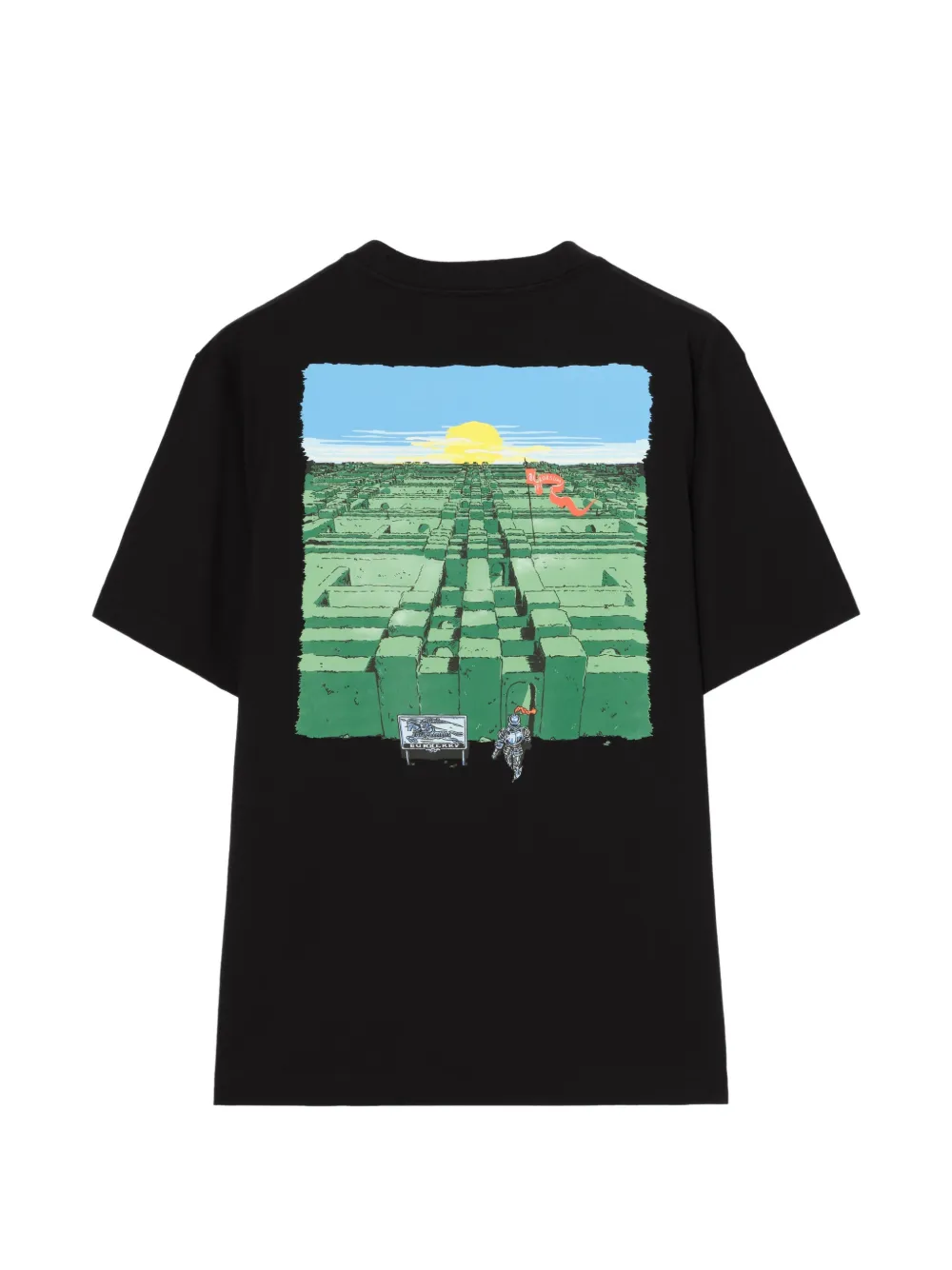 Burberry Maze katoenen T-shirt Zwart