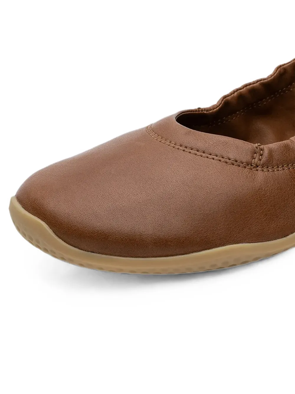 Vivobarefoot Asana yin elasticated leather ballet flats Bruin